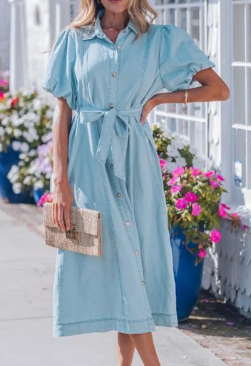 lover denim dress Love Welove Fashion Denim Dress for Women Button Down Shirt Dress Casual Summer Jean Outfit for Work Travel Vacation Daily Wear Dark Blue at Amazon Women's Clothing store