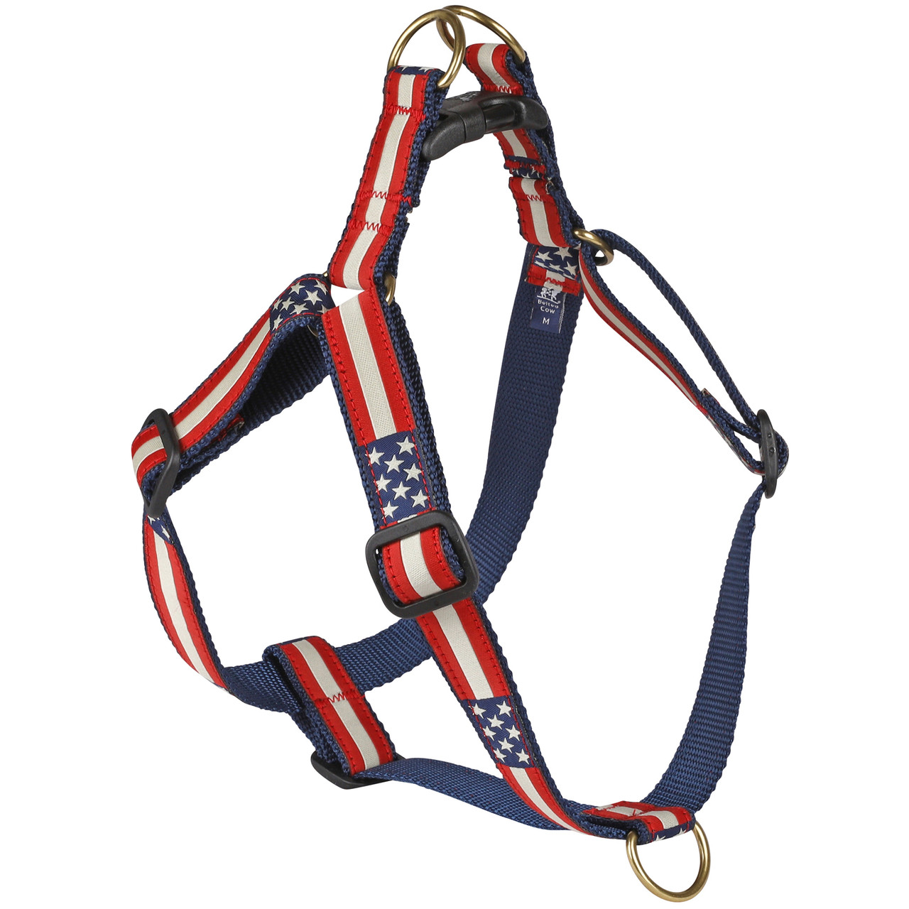 Retro US Flag Dog Harness 1 Inch by Belted Cow Company. Maine In Maine
