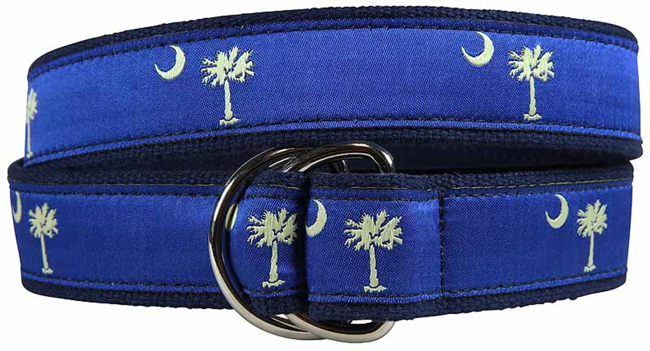Palmetto Tree and Crescent Moon D-Ring Belt:D-Ring Belts:Artist ...