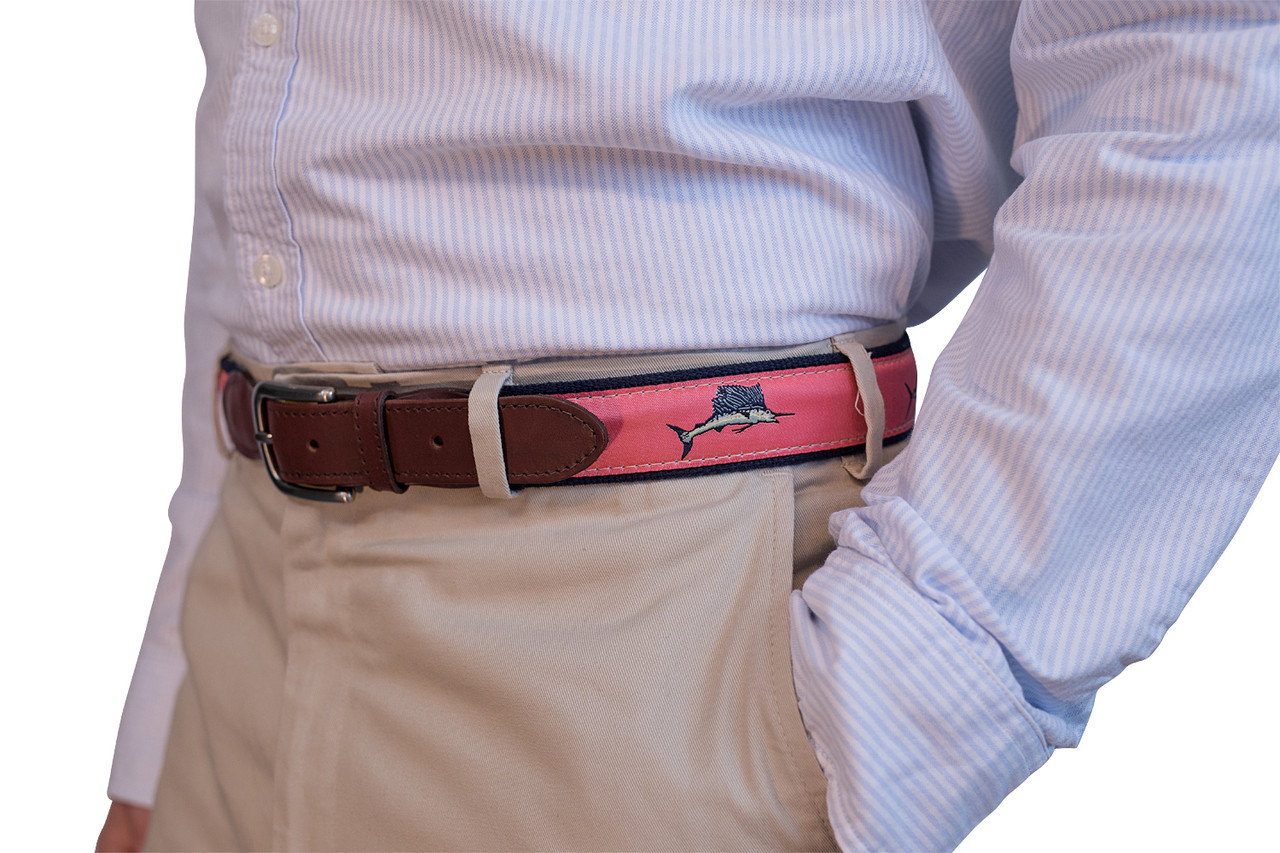 Bill Fish Leather Tab Belt  Belted Cow Company: Quality Made Belts