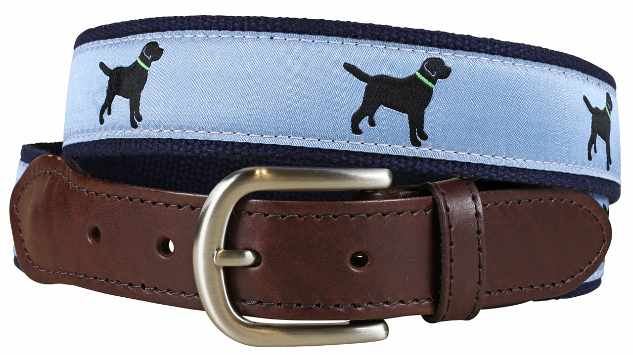 Labrador Retriever Leather Tab Belt