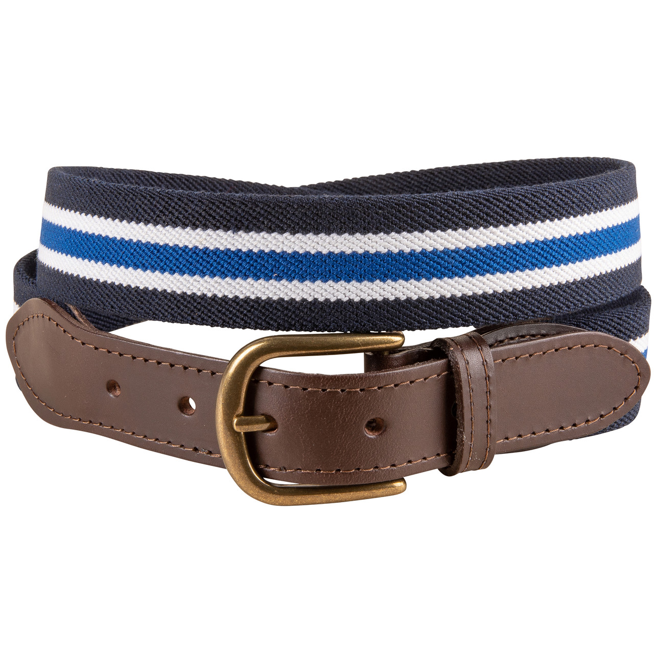 Stretch Webbing Leather Tab Belt by Belted Cow Company. Made in Maine.