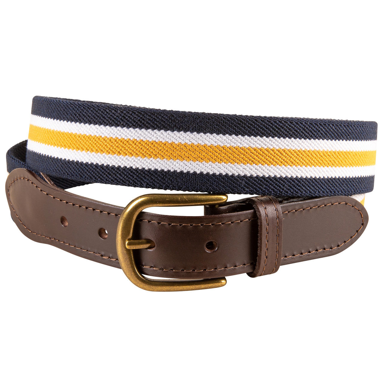 Woven Macrame Nautical Belts with Leather Tabs