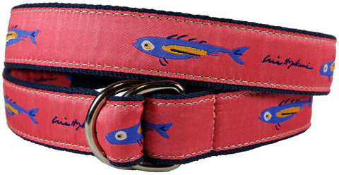 Buy ROYAL HALLMARK Men's Leather Fish Print Profile Belt For