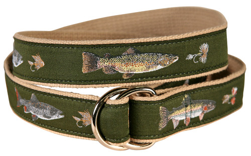 Freshwater Fish & Flies D-Ring Belt