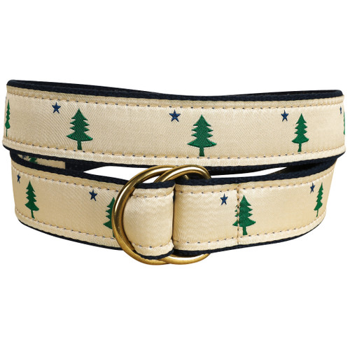 Maine Tree & Star D Ring Belt