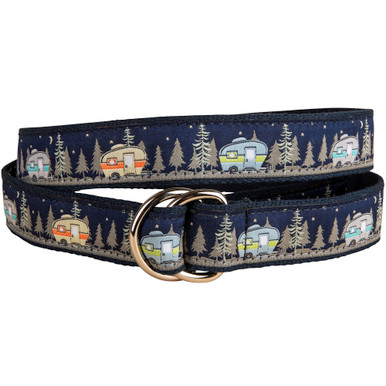 Saltwater Fish & Flies D-Ring Belt  Belted Cow Company. Made in Maine.