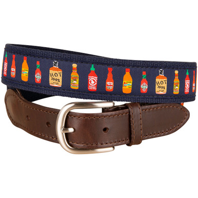 Hot Sauce Leather Tab Belt by Belted Cow Company. Made in Maine.