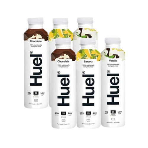 Huel Ready To Drink Complete Meal Selection Pack (Banana, Vanilla, Chocolate - 2 of each) 500ml x 6 Huel Ready To Drink Complete Meal Selection Pack (Banana, Vanilla, Chocolate - 2 of each) 500ml x 6