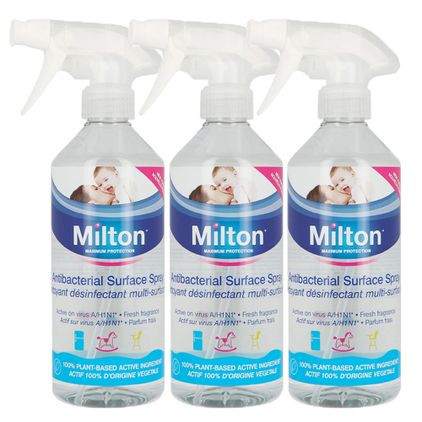 Milton antibacterial surface spray 500ml x 3