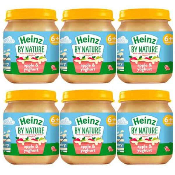 Heinz by nature apple and yogurt 120g x 6