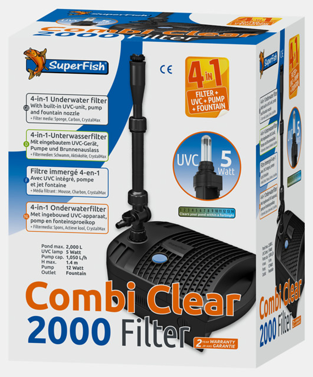 Superfish Combi Clear 2000 All In 1 Pond Filter boxed