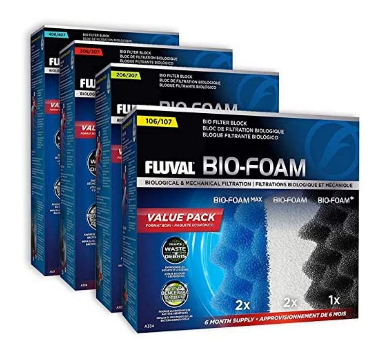 Fluval 306/307 6 Month Bio Foam Value Pack - A336