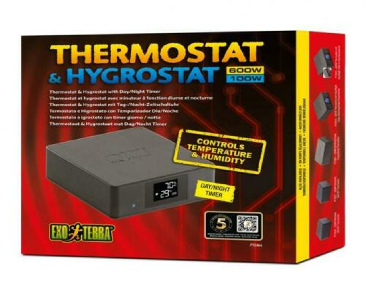 Exo Terra Thermostat Hygrostat 600w With Day/Night Timer