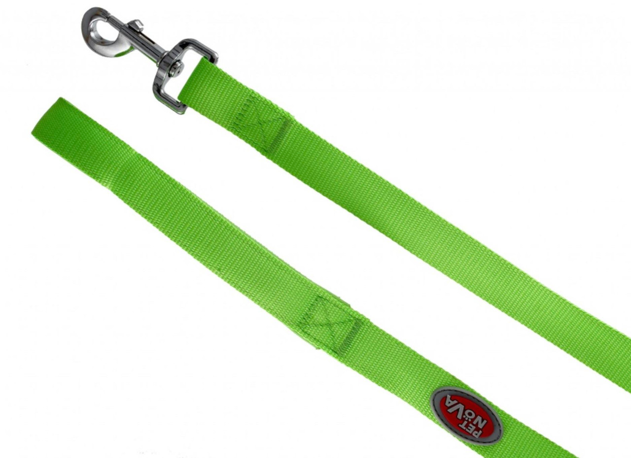 Pet Nova Reflective Nylon Lead Small 4-10kg - Green 1.2m x 15mm