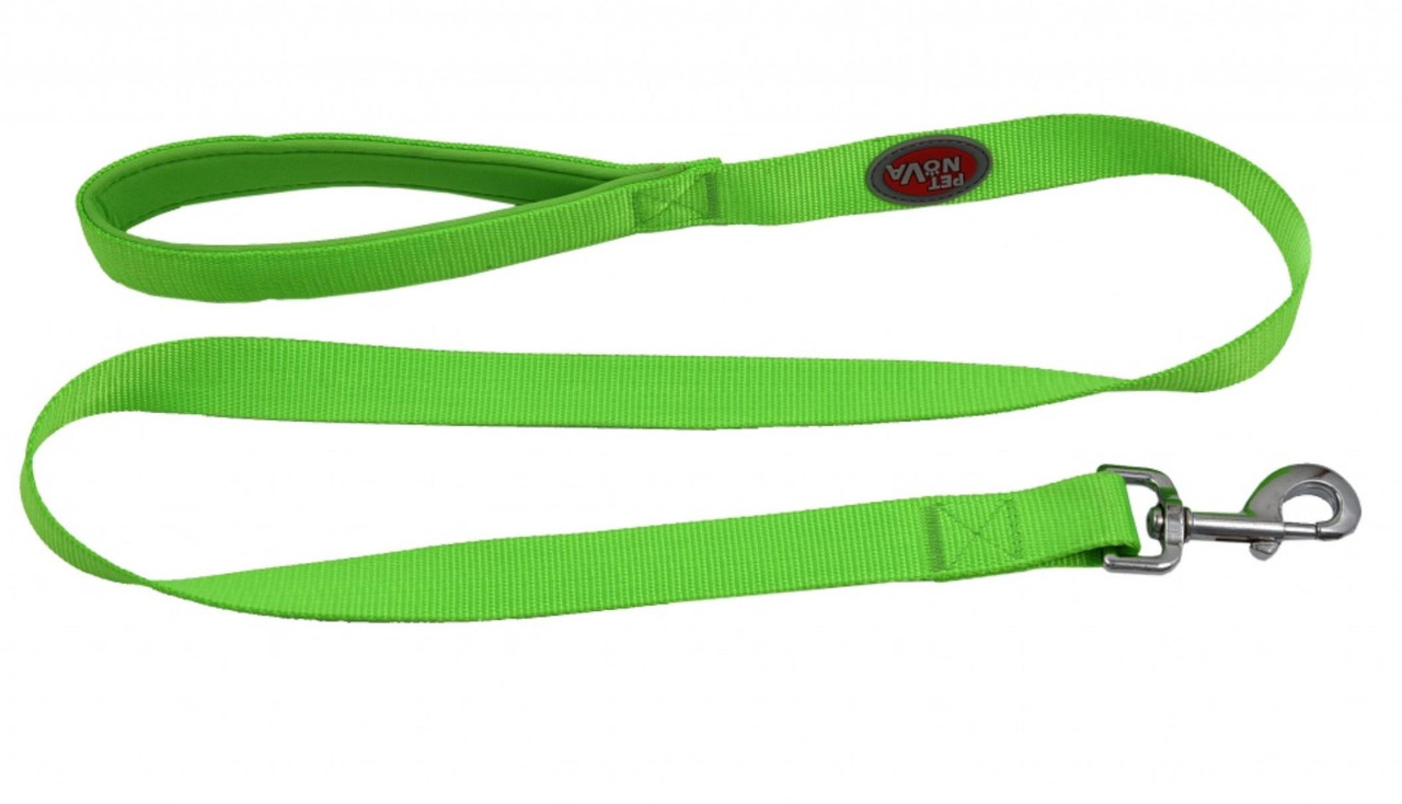 Pet Nova Reflective Nylon Lead Large 4-10kg - Green 1.2m x 20mm