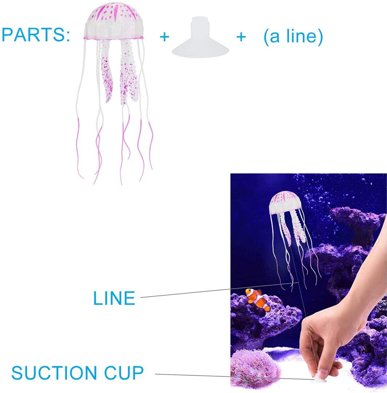 SuperFish Fluorescent Starry Jelly Fish Lge Blue