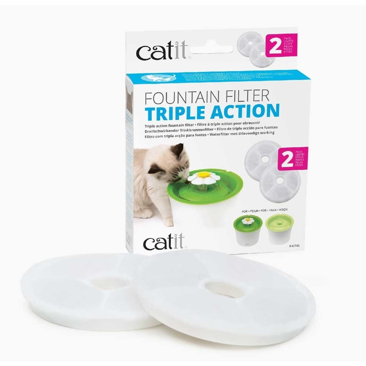 Catit Triple Action Fountain Filter Cartridges 1 Pack