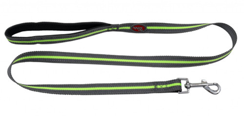 Pet Nova Reflective Nylon Lead Large 4-10kg - Grey/Green 1.2m x 20mm