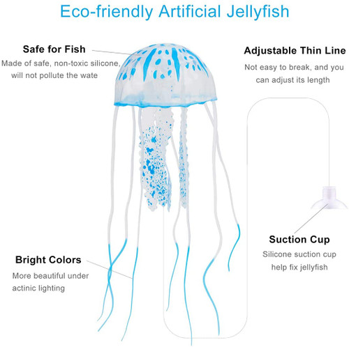 SuperFish Fluorescent Starry Jelly Fish Lge Blue