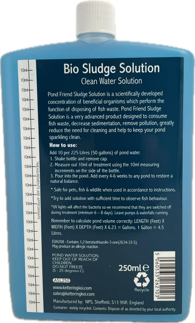 Pond Friend Sludge Solution 250ml Bottle Instructions