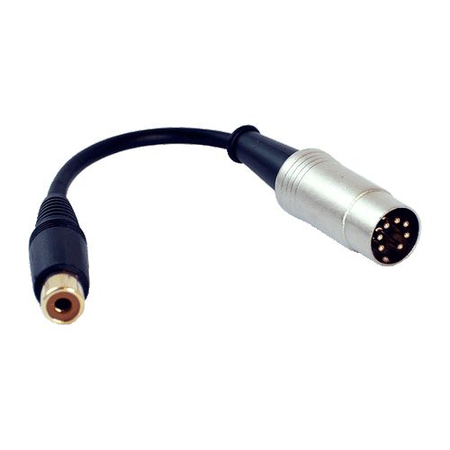 DIN7-RCA - PTT Adapter, 7-Pin DIN to RCA Phono Jack, ICOM ACC Jack*, Kenwood REMOTE Jack