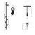 JROD-30, 4PCS, 30CM ROPE GUYING EARTH ANCHORS WITH ADAPTORS