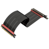 LINKUP - AVA5 PCIE 5.0 Riser Cable | RTX5090 RX9070 GPU Ready | x16 128GB/s Speed | Compatible with PCIe 4.0 & WRX80/WRX90E | Left Angle Ver.4, Black 30cm (Total Length 34cm)
