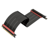 LINKUP - AVA5 PCIE 5.0 Riser Cable [60cm (Total Length 64cm)] RTX5090 RX9070 GPU Ready | x16 128GB/s Speed | Compatible with PCIe 4.0 & WRX80/WRX90E | Left Angle Ver.2, Black