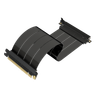 LINKUP - AVA5 PCIE 5.0 Riser Cable | RTX5090 RX9070 GPU Ready | x16 128GB/s Speed | Compatible with PCIe 4.0 & WRX80/WRX90E | Straight Ver.1, Black 25cm (Total Length 29cm)