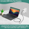 LINKUP - USB 4.0 240W Fast Charging 40Gbps Data Type-C Cable | Thunderbolt 3/4 Compatible, 8K@60Hz Video, Durable Sleeved Jacket | for All USB-C Devices, Hub, eGPU, Gaming PC | Black/White, 6.6ft / 2m