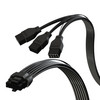 LINKUP - AVA PCIE 5.0 16Pin (12+4) High Current Power Cable | 16AWG, Molded, Soldered & PE Type | For 3x8Pin PCIE 4.0 PSU | Compatible With RTX40 & RTX30 FE GPUs | 40cm Black