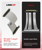 LINKUP - AVA5 PCIE 5.0 Riser Cable | RTX5090 RX9070 GPU Ready | x16 128GB/s Speed | Compatible with PCIe 4.0 & WRX80/WRX90E | Right Angle Ver.4, White 25cm (Total Length 29cm)