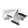 LINKUP - AVA5 PCIE 5.0 Riser Cable | RTX5090 RX9070 GPU Ready | x16 128GB/s Speed | Compatible with PCIe 4.0 & WRX80/WRX90E | Single Reverse Ver.3, White 30cm (Total Length 34cm)