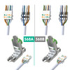 Cat6A RJ45 Connectors (12 Pack) For Cables up to 22AWG S/FTP [Orange]