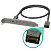 20-Pin A-Key Male to USB-C Port Female PCI Mount Adapter - 60CM