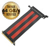 20cm - PCIE 3.0 16x Shielded High Speed Riser Cable Premium | Straight Socket - Black & Red *** Discontinued***