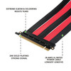 20cm - PCIE 3.0 16x Shielded High Speed Riser Cable Premium | Straight Socket - Black & Red *** Discontinued***