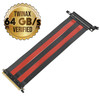 30cm - PCIE 3.0 16x Shielded High Speed Riser Cable Premium | Straight Socket - Black & Red *** Discontinued***