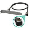 20-Pin A-Key Male to USB-C Port Female Right Angle PCI Mount Adapter - 100CM