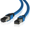 Cat8 Ethernet Patch Cable 26AWG Double Shielded | 40Gbps |0.3 M (1 FT) - Blue