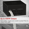 LINKUP - AVA 600W PCIE 5.0 12VHPWR (16Pin/12+4) 16AWG Sleeved High Current Power PSU Cable - 70cm - (White) Compatible with all RTX 4000 and RTX 3000 FE GPUs