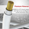 LINKUP - AVA 600W PCIE 5.0 12VHPWR (16Pin/12+4) 16AWG Sleeved High Current Power PSU Cable - 70cm - (White) Compatible with all RTX 4000 and RTX 3000 FE GPUs