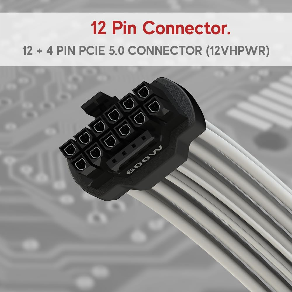 Power Connector Rtx 30 Series Pcie White Gpu Custom Sleeved PCIE