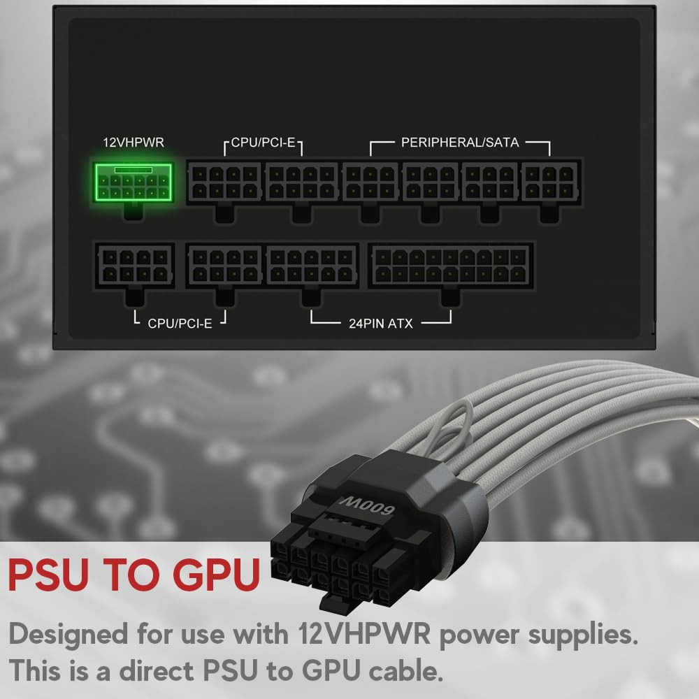 LINKUP AVA 600W PCIE 16Pin (12+4) High Current Power Cable