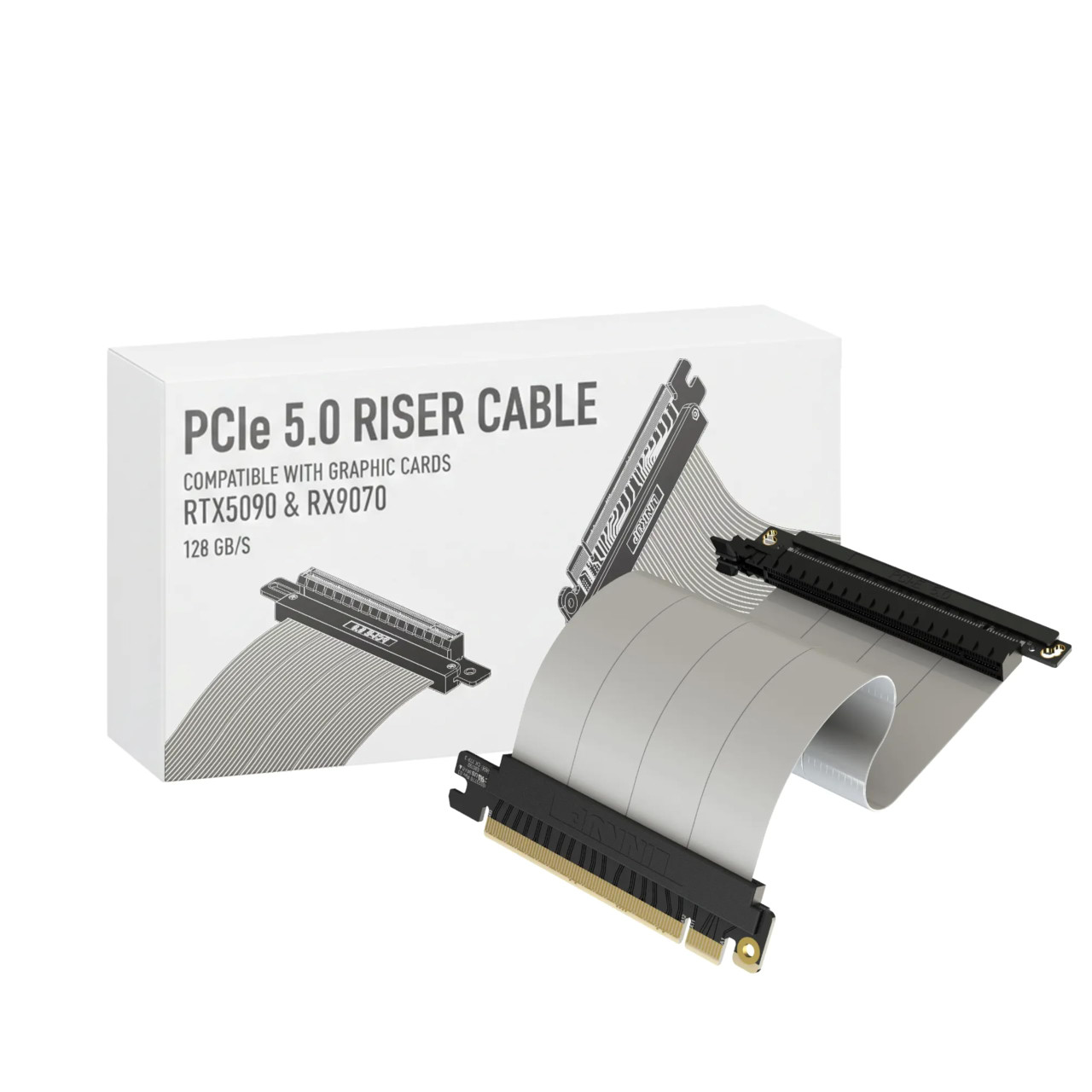 LINKUP AVA5 PCI-E 5.0 リバース&左角度24cm LINKUP - AVA5 PCIE 5.0 Riser Cable | RTX5090 RX9070 GPU Ready
