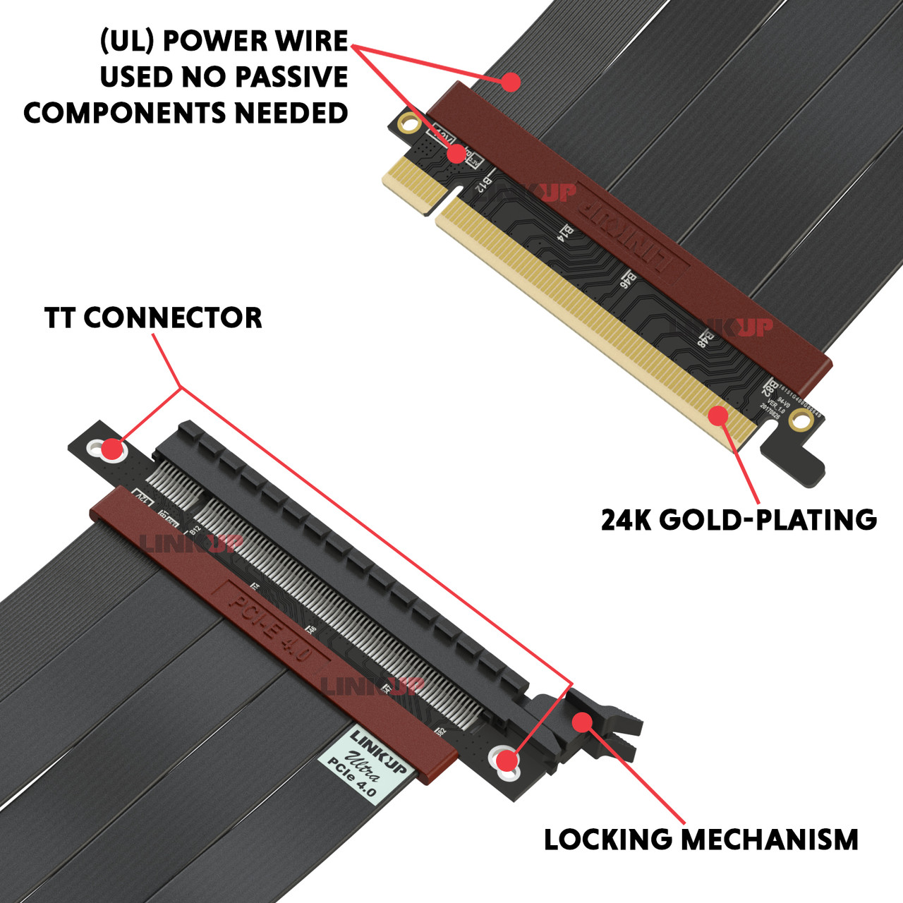 x570 RX5700XT Probado Vertical Especial Doble Eje S/úper Blindado Gen4 Ultra PCIe 4.0 X16 Tarjeta Extensi/ón Cable Elevador Conector 180 Grados {25 cm} PCI Express 3.0 Gen3 y TT Compatible LINKUP