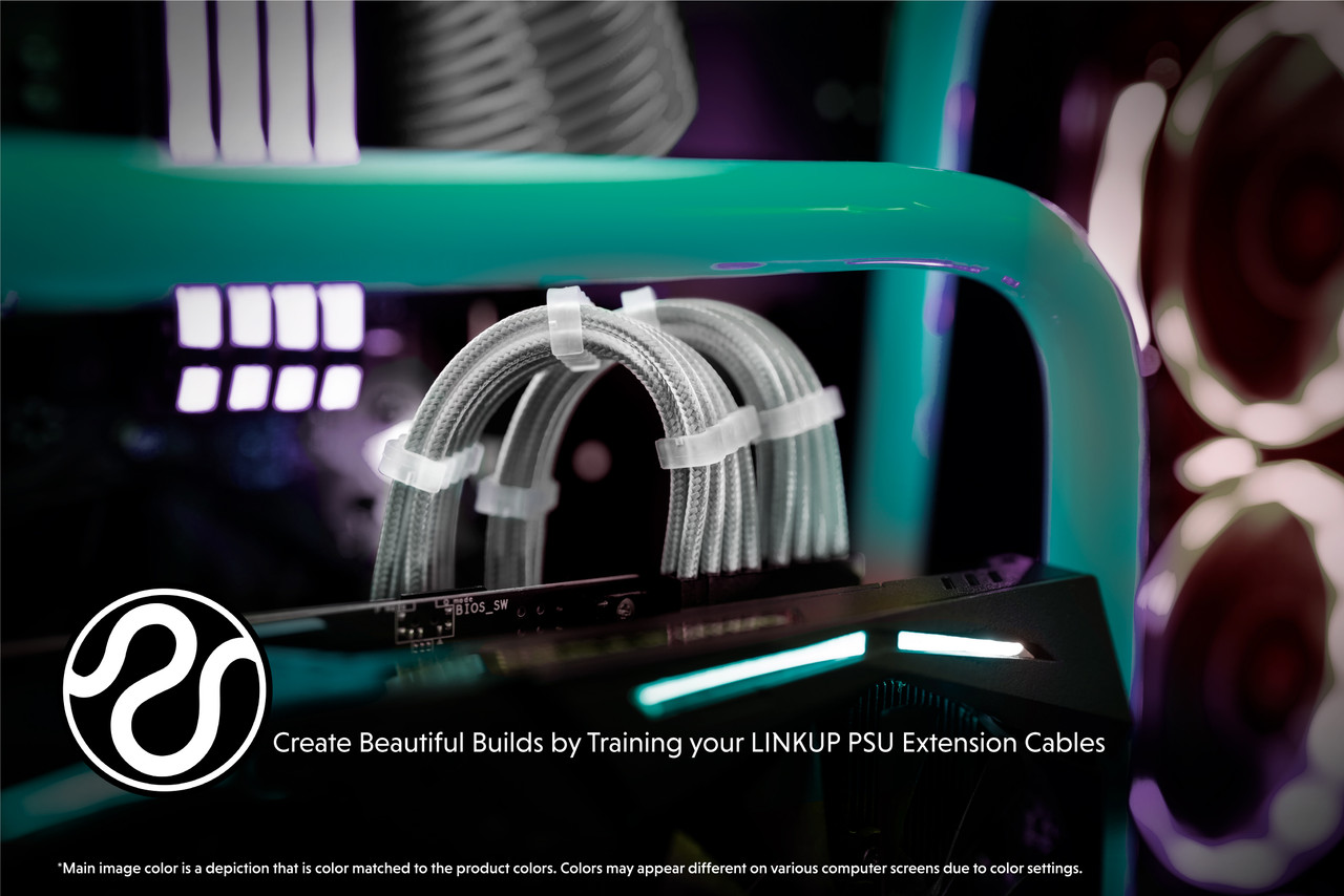 LINKUP - PSU Cable Extension Sleeved Custom Mod PC Power