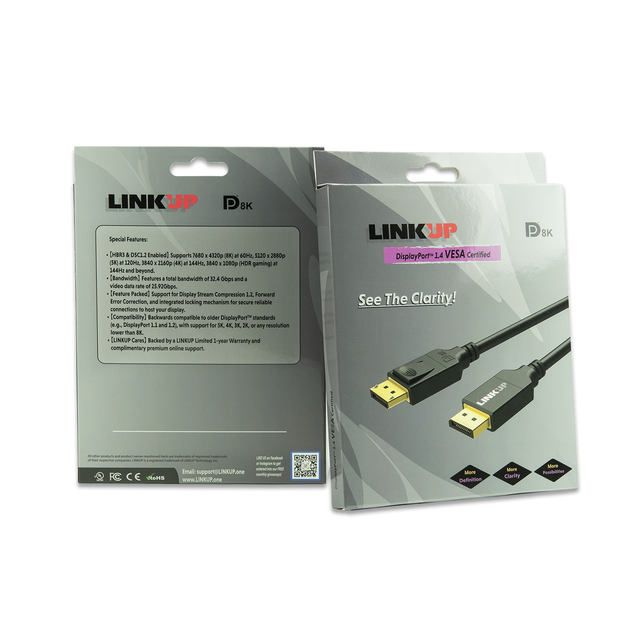 KabelDirekt - 8K DisplayPort cable version 1.4 - 6 feet - (VESA certified  supports 8K 60 Hz 4K 120 Hz HBR3 DSC HDR10 DP8K) - Gaming Edition