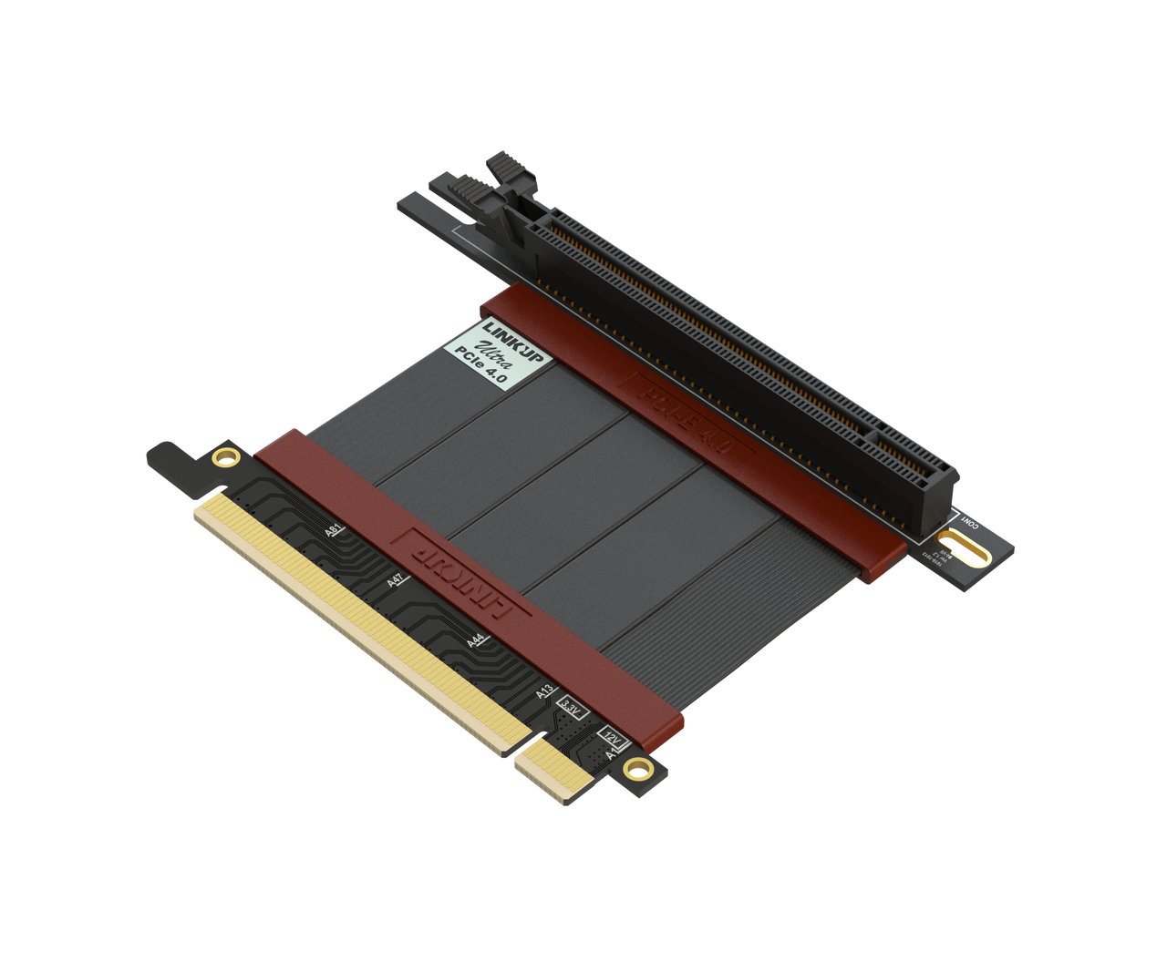 LINKUP Ultra PCIe 4.0 X16 Riser Cable (Right Angle) with Triple-Layer Shielding